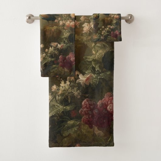 Botanisch: drie pauwen in Engelse tuin Bad Handdoek (Insitu)