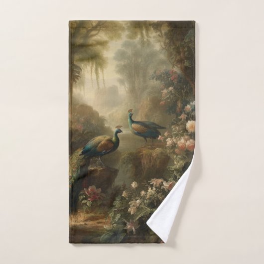 Botanisch: drie pauwen in Engelse tuin Bad Handdoek (Handdoek)