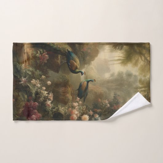 Botanisch: drie pauwen in Engelse tuin Bad Handdoek (Handdoek)