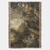 Botanisch: drie pauwen in Engelse tuin Deken (Voorkant Verticaal)