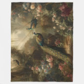 Botanisch: drie pauwen in Engelse tuin Fleece Deken (Voorkant)