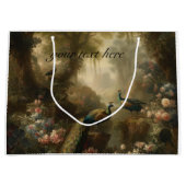 Botanisch: drie pauwen in Engelse tuin Groot Cadeauzakje (Voorkant)