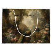 Botanisch: drie pauwen in Engelse tuin Groot Cadeauzakje (Achterkant)