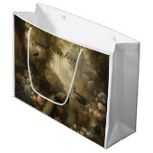 Botanisch: drie pauwen in Engelse tuin Groot Cadeauzakje (Voorkant Gekanteld)