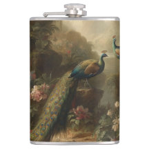 Botanisch: drie pauwen in Engelse tuin