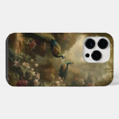 Botanisch: drie pauwen in Engelse tuin iPhone Hoesje (Achterkant horizontaal)