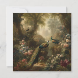 Botanisch: drie pauwen in Engelse tuin  Kaart