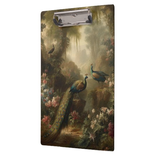 Botanisch: drie pauwen in Engelse tuin Klembord (Links)