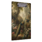 Botanisch: drie pauwen in Engelse tuin Klembord (Rechts)