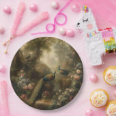 Botanisch: drie pauwen in Engelse tuin Papieren Bordje (Feest)