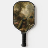 Botanisch: drie pauwen in Engelse tuin Pickleball Paddle (Achterkant)