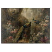 Botanisch: drie pauwen in Engelse tuin Snijplank (Voorkant)