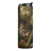 Botanisch: drie pauwen in Engelse tuin Thermosbeker (Gedraaid links)