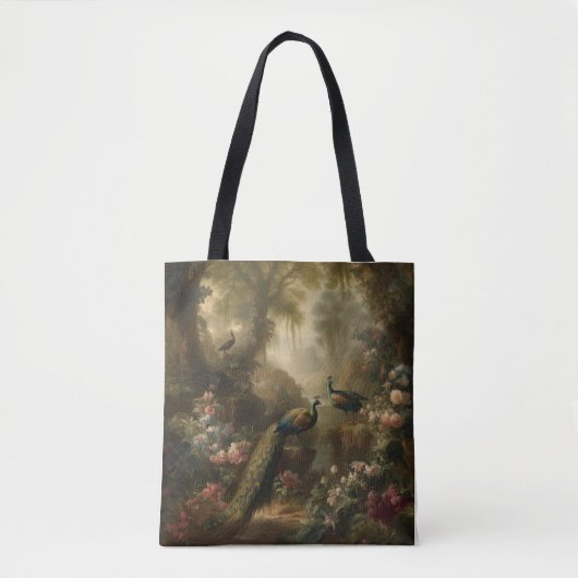 Botanisch: drie pauwen in Engelse tuin Tote Bag (Voorkant)