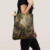Botanisch: drie pauwen in Engelse tuin Tote Bag (Dichtbij)