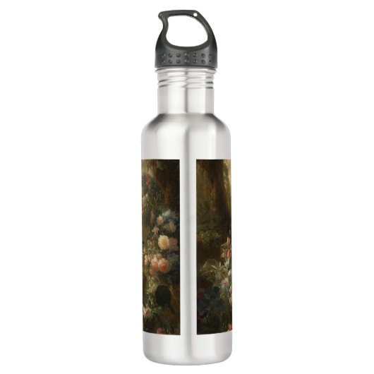 Botanisch: drie pauwen in Engelse tuin Waterfles (Achterkant)