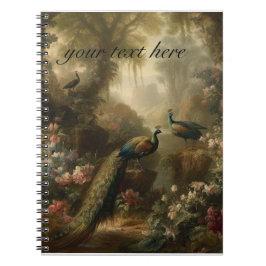 Botanisch: drie pauwen tuin aanpasbaar notitieboek