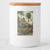 Botanisch: dromedarissen in het oerwoud aanpasbaar voedselcontainer etiket (Voorkant)