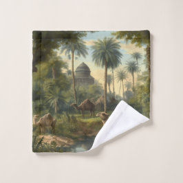 Botanisch: dromedarissen in het oerwoud bij een ri bad handdoek