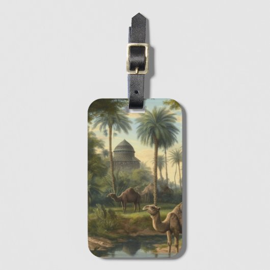 Botanisch: dromedarissen in het oerwoud bij een ri bagagelabel (Voorkant (verticaal))