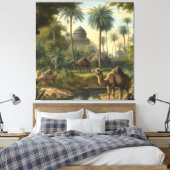 Botanisch: dromedarissen in het oerwoud bij een ri canvas afdruk (Insitu (Slaapkamer))