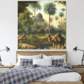 Botanisch: dromedarissen in het oerwoud bij een ri canvas afdruk (Insitu (Slaapkamer))