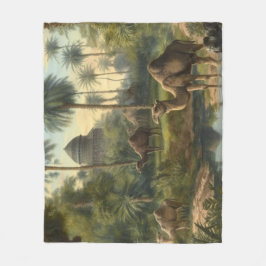 Botanisch: dromedarissen in het oerwoud bij een ri fleece deken