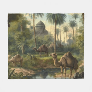 Botanisch: dromedarissen in het oerwoud bij een ri fleece deken