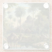 Botanisch: dromedarissen in het oerwoud bij een ri glazen onderzetter (Achterkant)