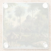 Botanisch: dromedarissen in het oerwoud bij een ri glazen onderzetter (Achterkant)