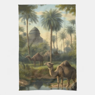 Botanisch: dromedarissen in het oerwoud bij een ri theedoek