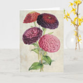  Botanisch Dubbelbloeden Paars Zinnia Kaart (Gele Bloem)