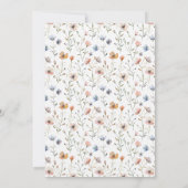 Botanisch Eenvoudig Elegant Wilde Bloem Boho Bruil Kaart (Achterkant)