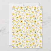 Botanisch Eenvoudig Geel Wildflower Vrijgezellenfe Kaart (Achterkant)