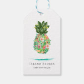 Botanisch eiland Bloemen Ananas Prijs Labels Cadeaulabel (Voorkant)