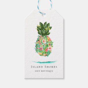 Botanisch eiland Bloemen Ananas Prijs Labels Cadeaulabel