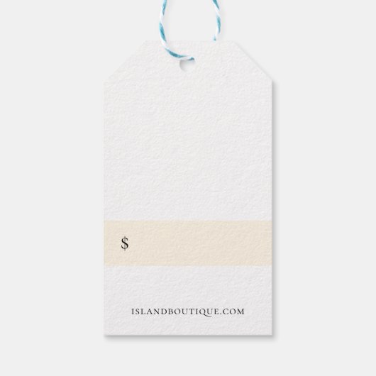 Botanisch eiland Bloemen Seahorse Prijs Labels Cadeaulabel (Achterkant)