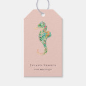 Botanisch eiland Bloemen Seahorse Prijs Labels Cadeaulabel (Voorkant)