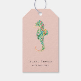 Botanisch eiland Bloemen Seahorse Prijs Labels Cadeaulabel