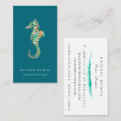 Botanisch eiland Seahorse Blue Visitekaartje (Voorkant / Achterkant)
