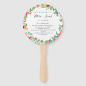 Botanisch eiland Wreath Wedding Programme Hand Fan Handwaaier (Voorkant)