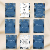 Botanisch Elegant Blauw Ceremonie Programma Kaart