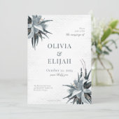 Botanisch Elegant Blauw Kaart (Staand voorkant)