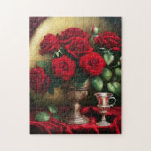 Botanisch Elegant Boeket Rode Rozen Legpuzzel (Verticaal)