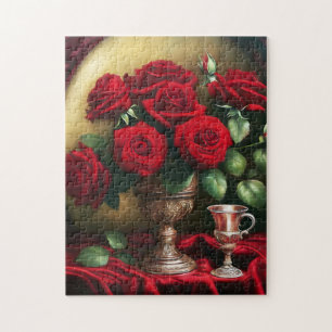 Botanisch Elegant Boeket Rode Rozen Legpuzzel