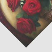 Botanisch Elegant Boeket Rode Rozen Tissuepapier (Detail)