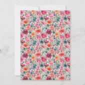 Botanisch Elegant Bold Wildflower Vrijgezellenfees Kaart (Achterkant)