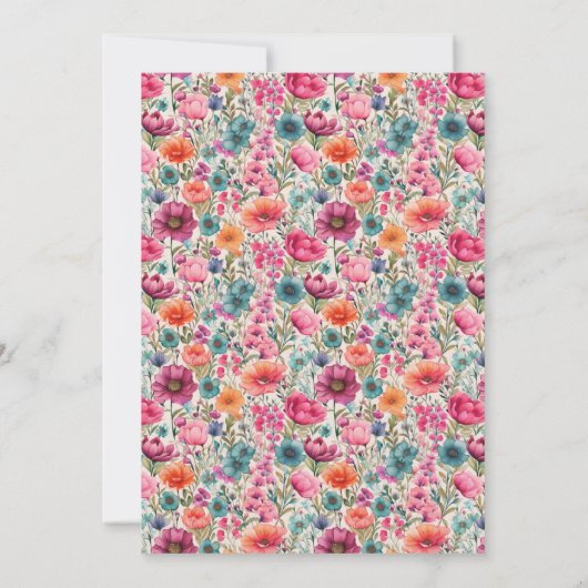 Botanisch Elegant Bold Wildflower Vrijgezellenfees Kaart (Achterkant)