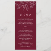 Botanisch Elegant Bourgondië Trouw Dinner Menu (Voorkant)