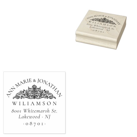  Botanisch Elegant Bruiloft Retouradres Rubberstempel (Gestempeld)